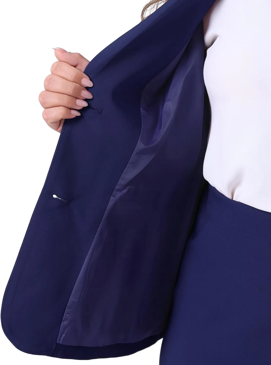 Agnes Orinda Plus Size Blazer and Skirt Suit Sets for Women 2 Piece Outfits Business Casual Suit Sets