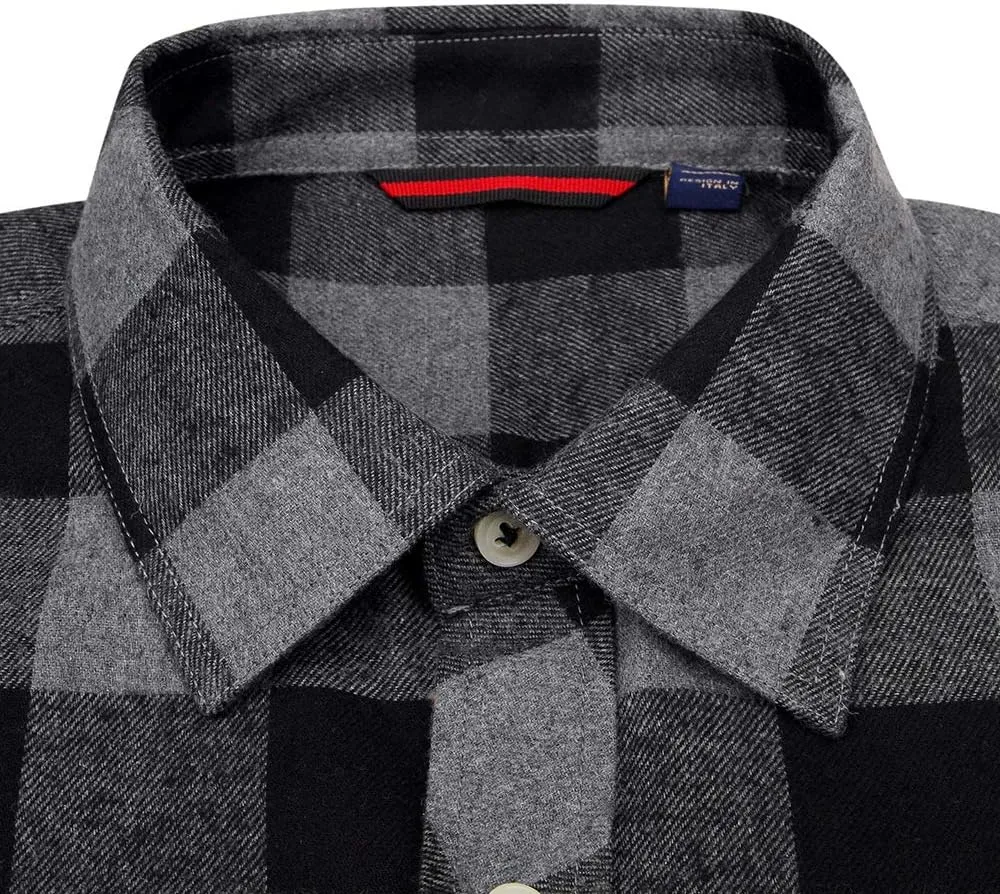 Alimens & Gentle Men's Button Down Regular Fit Long Sleeve Plaid Flannel Casual Shirts