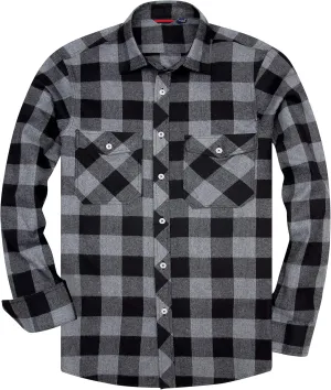 Alimens & Gentle Men's Button Down Regular Fit Long Sleeve Plaid Flannel Casual Shirts