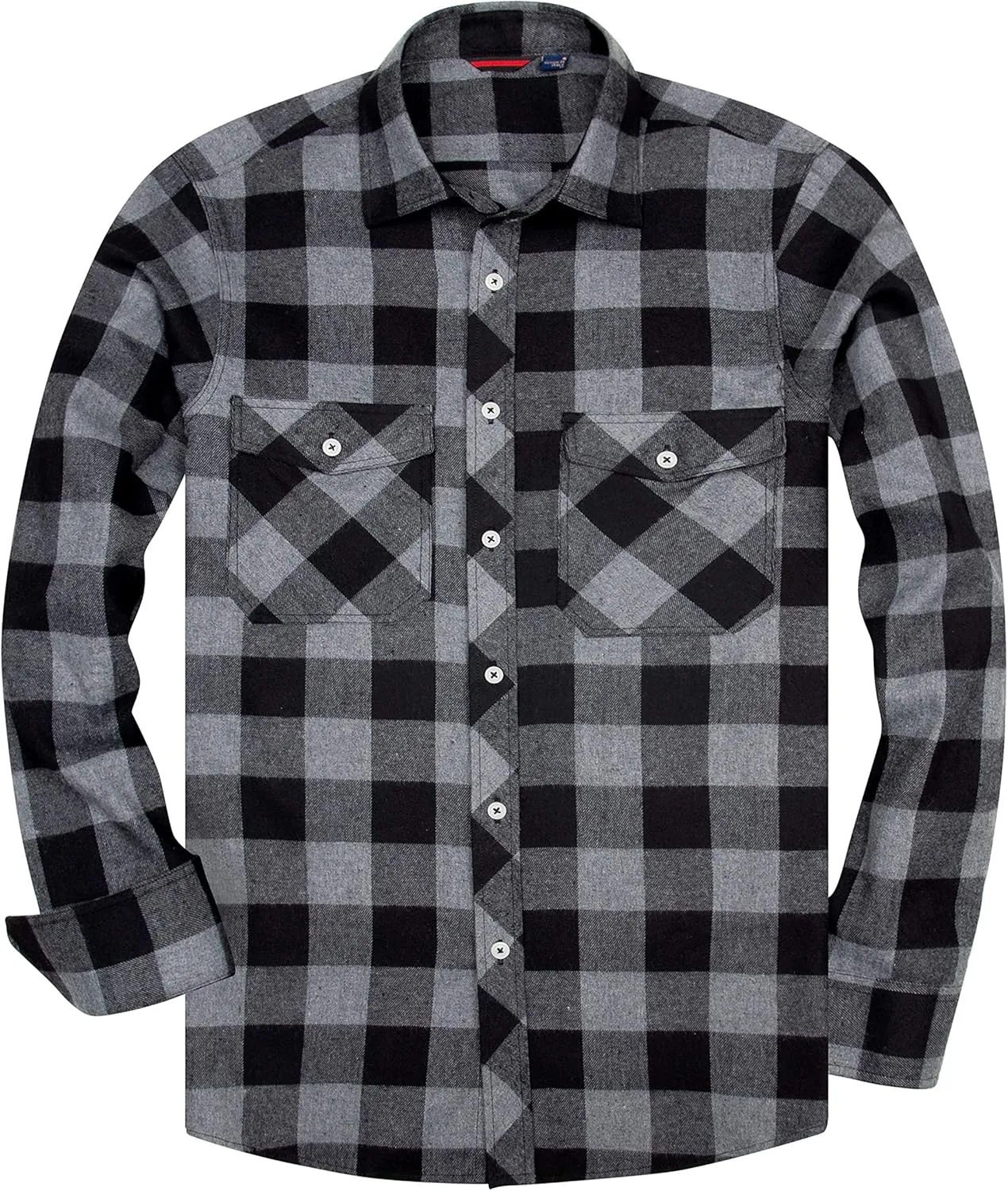 Alimens & Gentle Men's Button Down Regular Fit Long Sleeve Plaid Flannel Casual Shirts
