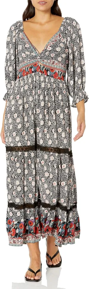 Angie Women's Long Sleeve Maxi Dress with Cutout