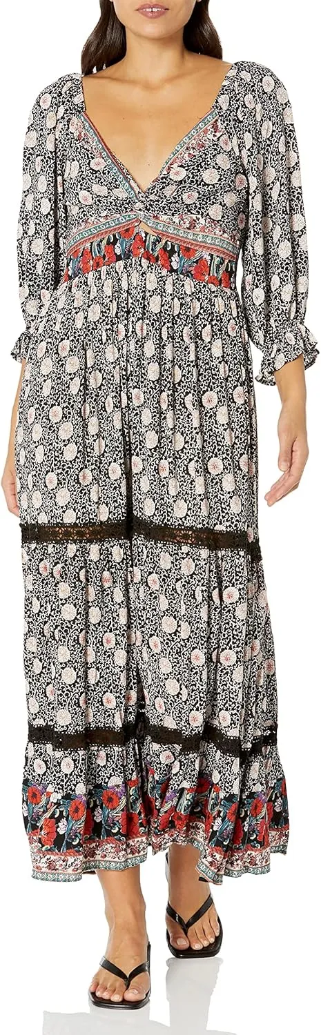 Angie Women's Long Sleeve Maxi Dress with Cutout