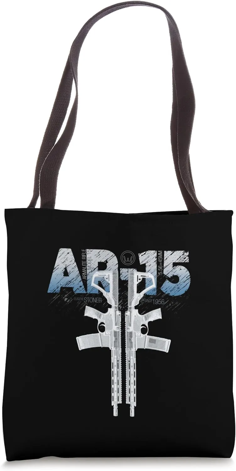 AR-15 Pro Gun Rights Assault Rifle 2nd Amendment Stoner Tote Bag