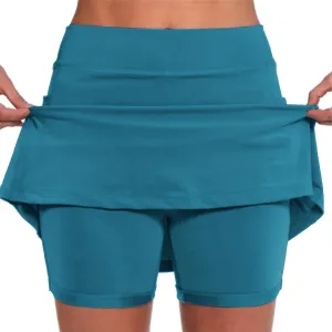 Athletic Skorts for Woman Elastic & Drawstring Tennis/Golf Skirts with Pockets Hight Waist Solid Yoga Shorts 2025