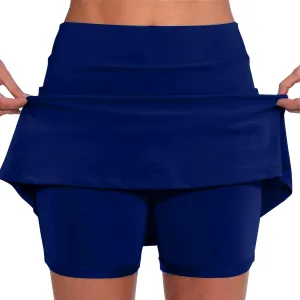 Athletic Skorts for Woman Elastic & Drawstring Tennis/Golf Skirts with Pockets Hight Waist Solid Yoga Shorts 2025