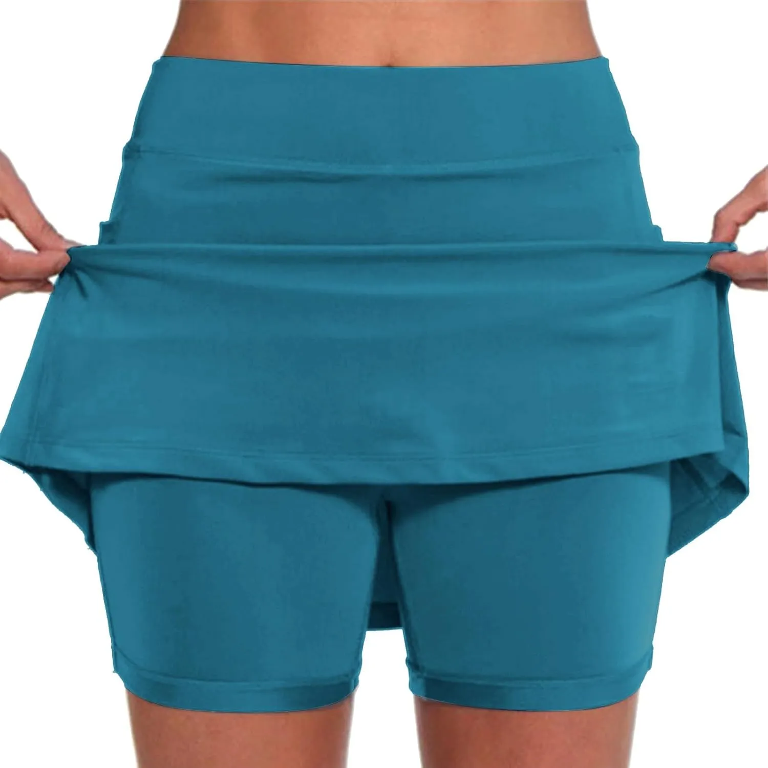 Athletic Skorts for Woman Elastic & Drawstring Tennis/Golf Skirts with Pockets Hight Waist Solid Yoga Shorts 2025