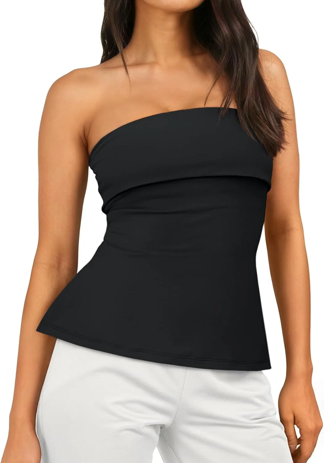 AUTOMET Going Out Tube Tops for Women 2025 Trendy Summer Off Shoulder Backless Cute Work Shirts Vacation Top Y2k Outfits