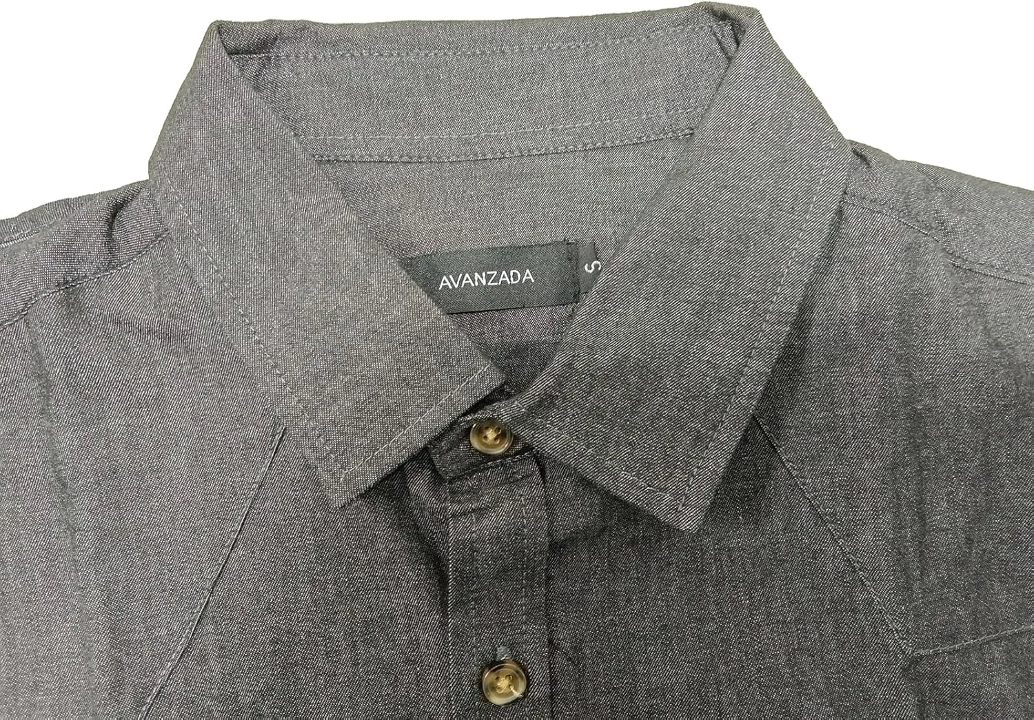 AVANZADA Mens Short Sleeve Button Down Denim Shirt Western Work Casual Shirts for Men