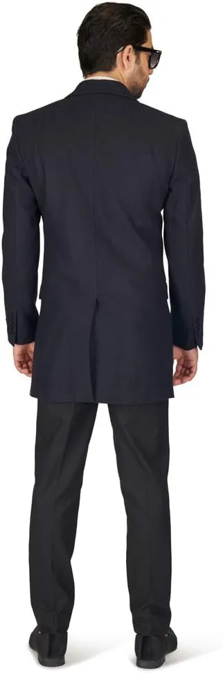 AZAR MAN Slim Fit Wool Overcoat 3 Button Closure Classic Notched Lapel Top Trench Long Walker Pea Coat Single Breast