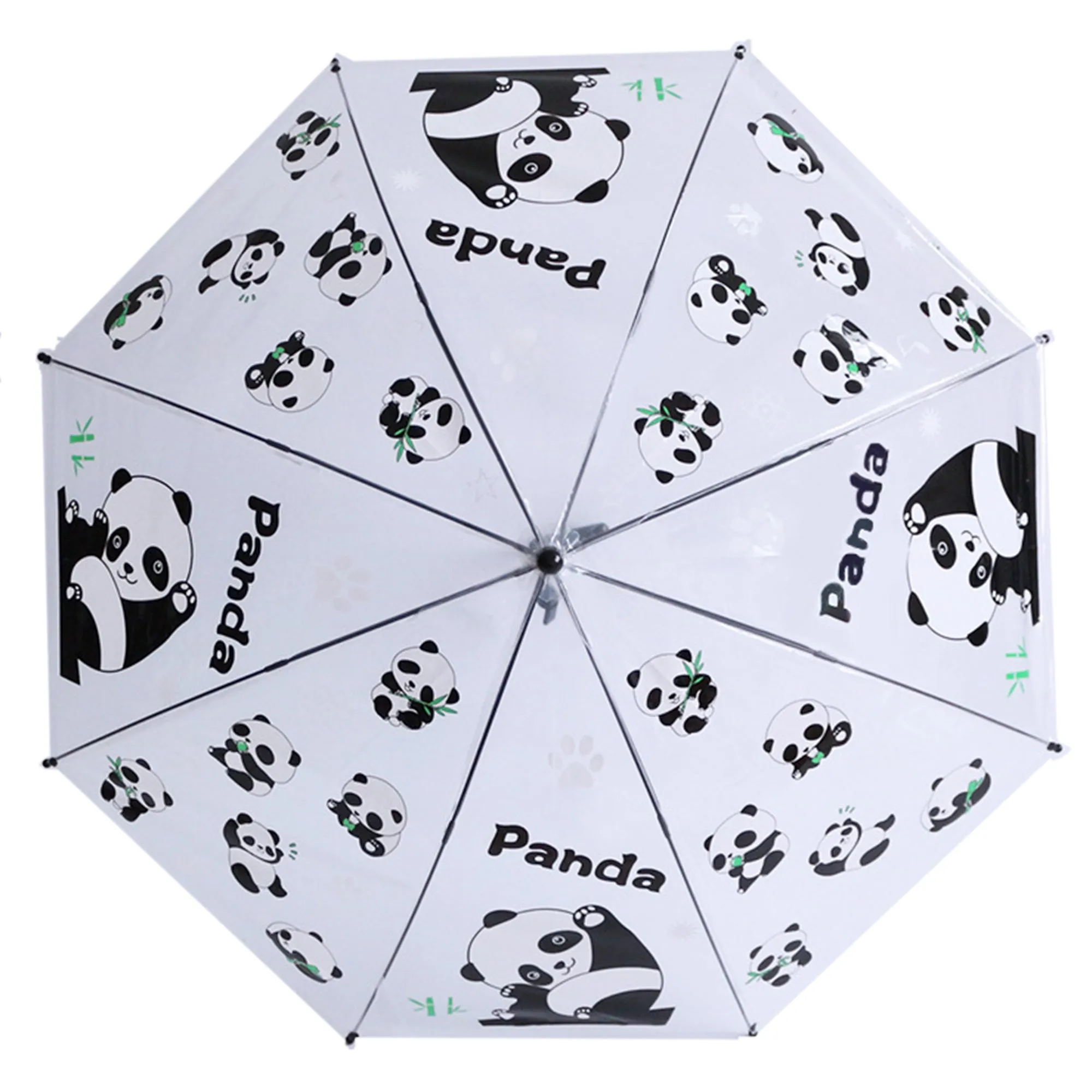 Babymoon Panda Designer Transparent Automatic Kids Umbrella 2 To 10 Y | White