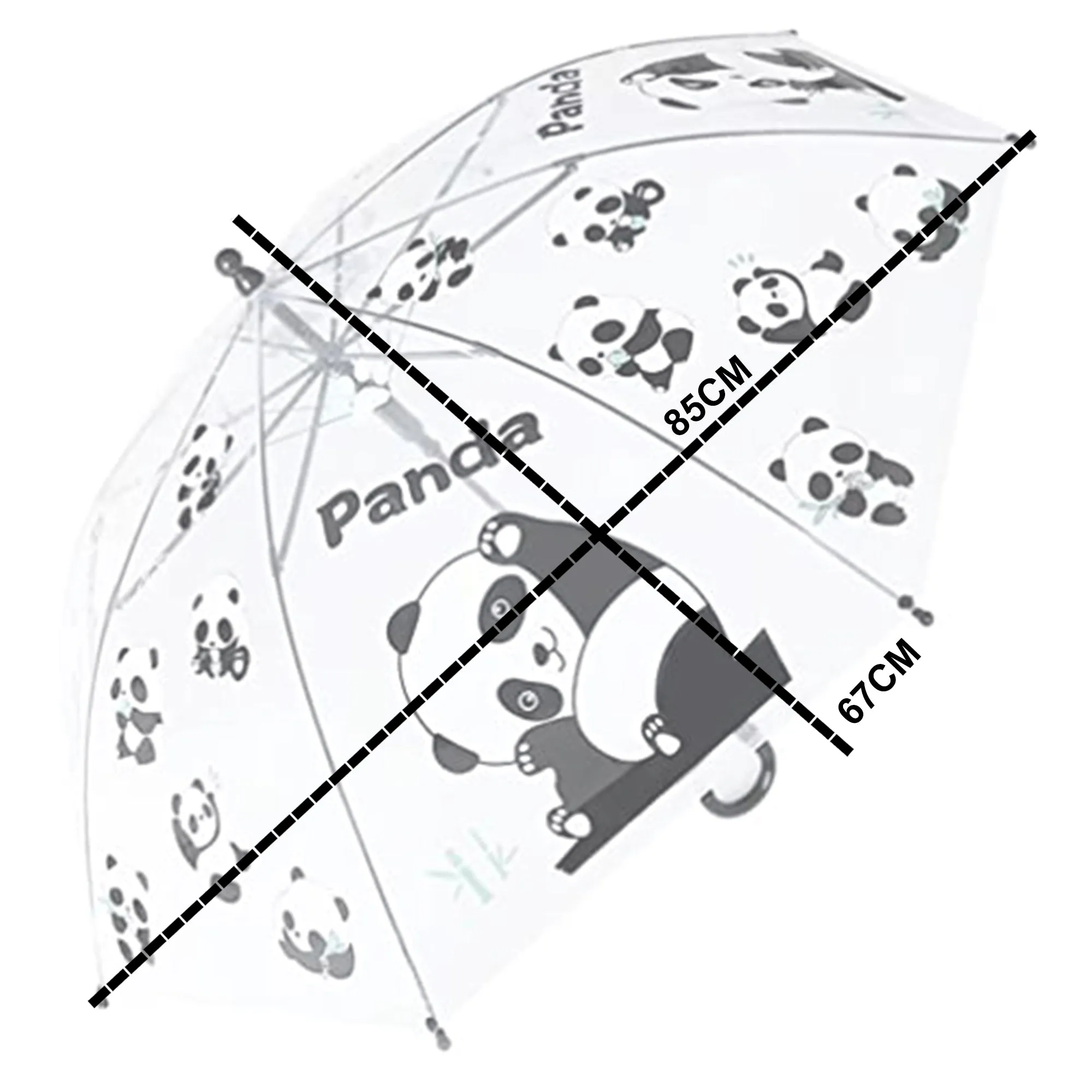 Babymoon Panda Designer Transparent Automatic Kids Umbrella 2 To 10 Y | White