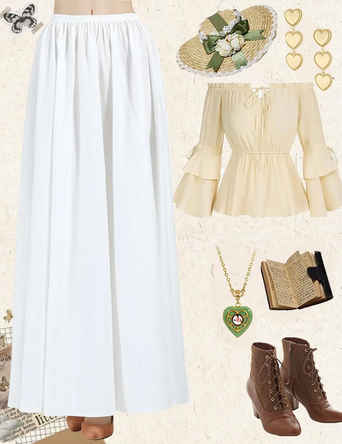 BEAUTELICATE Victorian Dress Renaissance Skirt Gypsy Long Maxi Medieval Skirt A-line Full Length