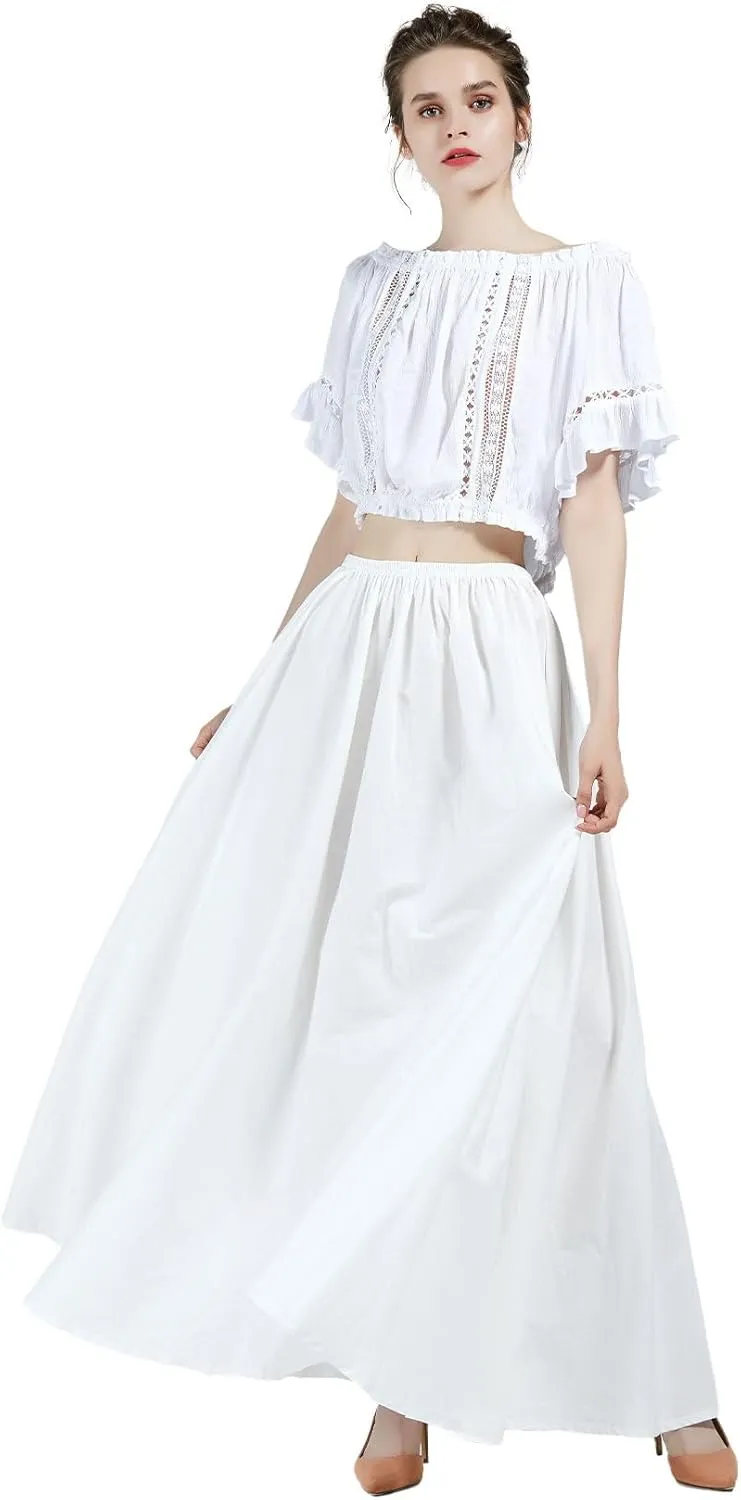 BEAUTELICATE Victorian Dress Renaissance Skirt Gypsy Long Maxi Medieval Skirt A-line Full Length