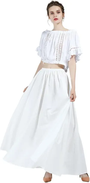 BEAUTELICATE Victorian Dress Renaissance Skirt Gypsy Long Maxi Medieval Skirt A-line Full Length