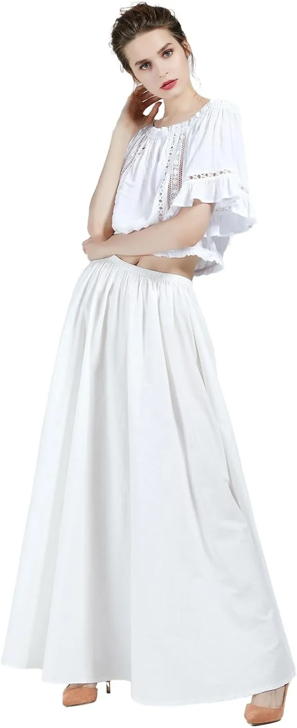 BEAUTELICATE Victorian Dress Renaissance Skirt Gypsy Long Maxi Medieval Skirt A-line Full Length
