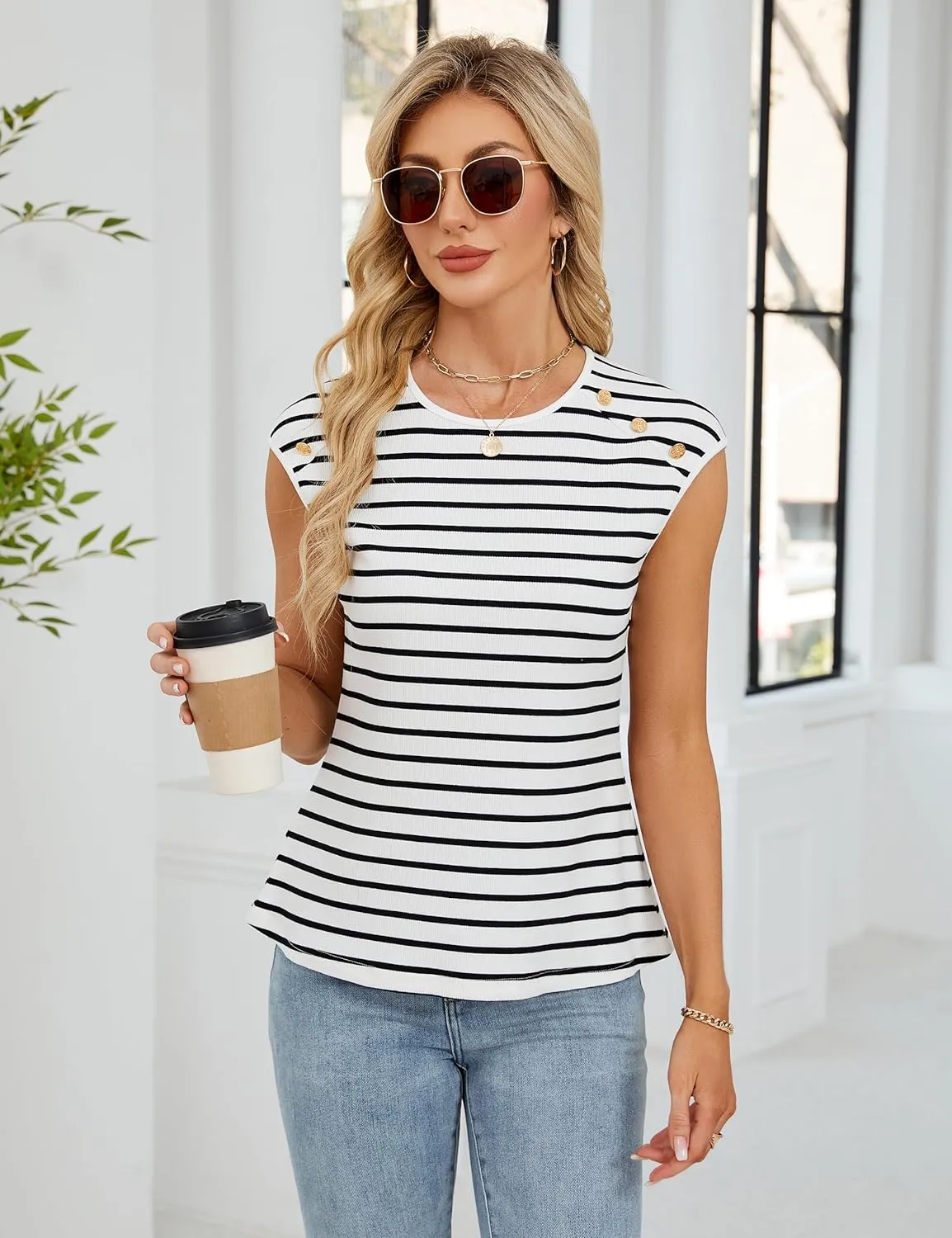 Blooming Jelly Womens Summer Tank Tops Sleeveless Business Casual Outfits 2025 Dressy Work Shirts Spring Clothes