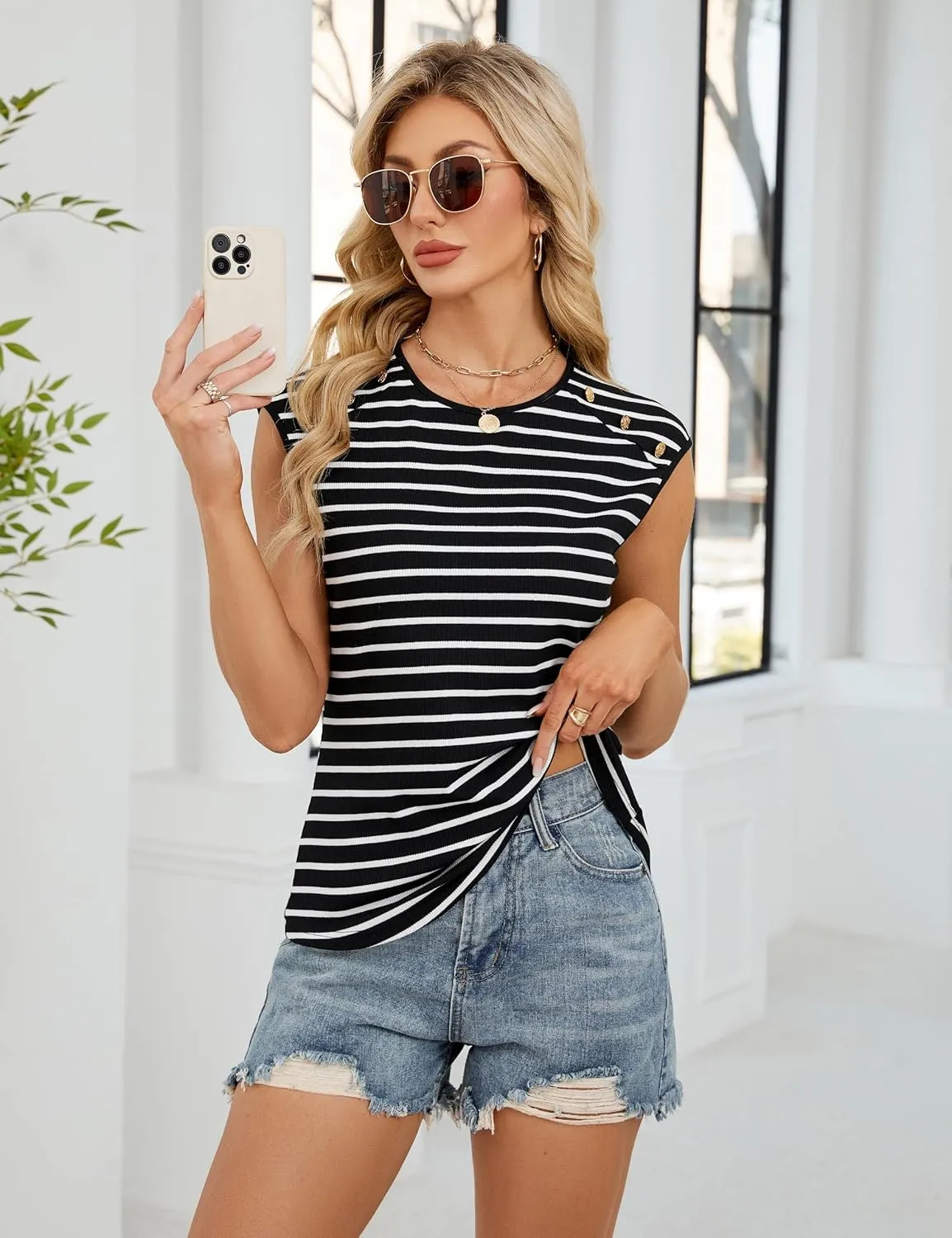 Blooming Jelly Womens Summer Tank Tops Sleeveless Business Casual Outfits 2025 Dressy Work Shirts Spring Clothes
