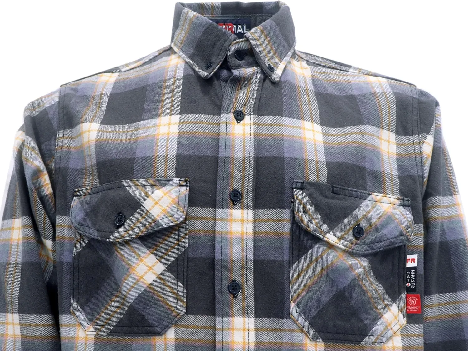 BOCOMAL FR Shirts for Men Welding Shirt Plaid 8.5oz Heavyweight Fire Retardant/Flame Resistant Welding Jacket