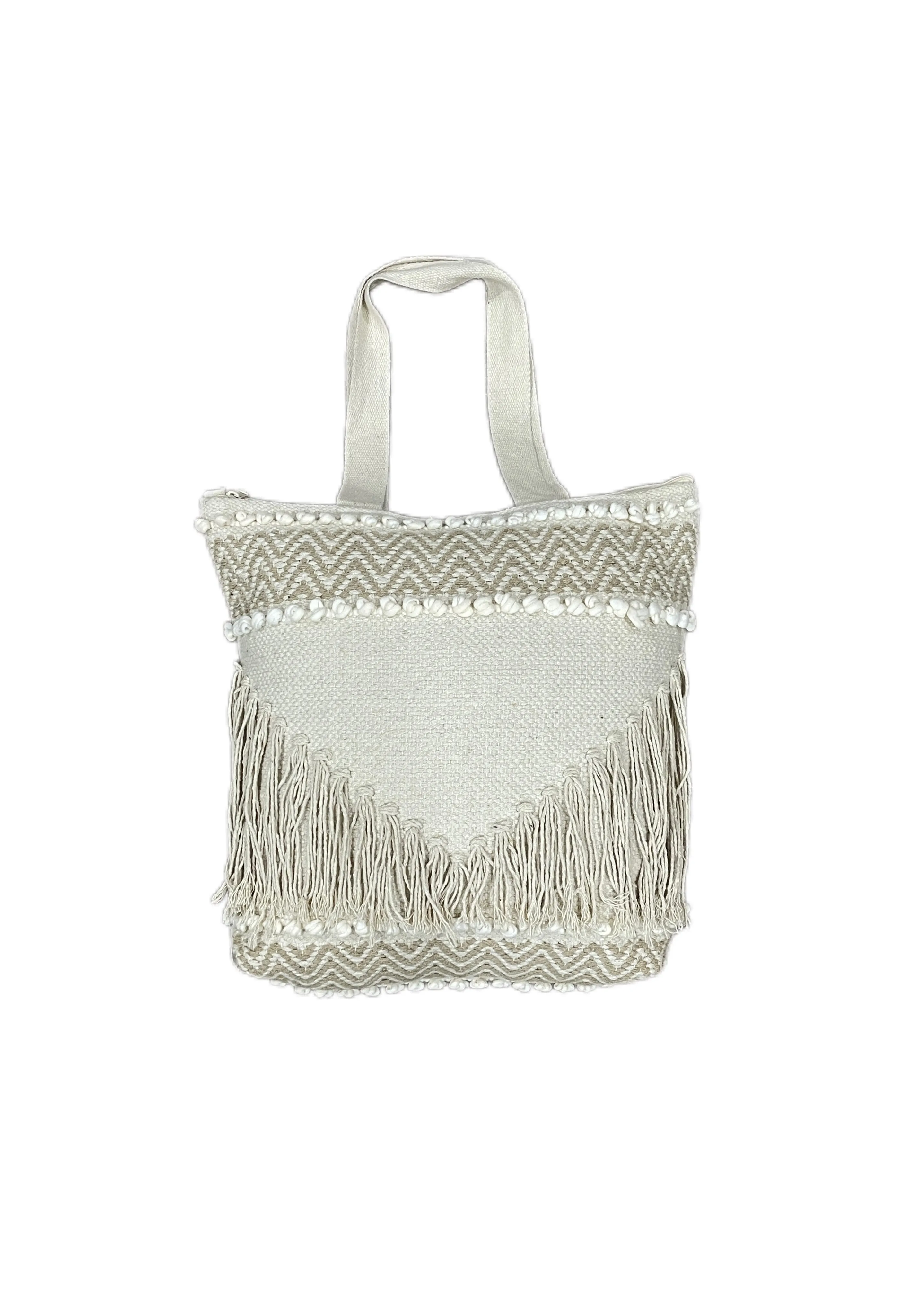 Boho Rivera Cotton Handmade Tufted Beach Tote Bag