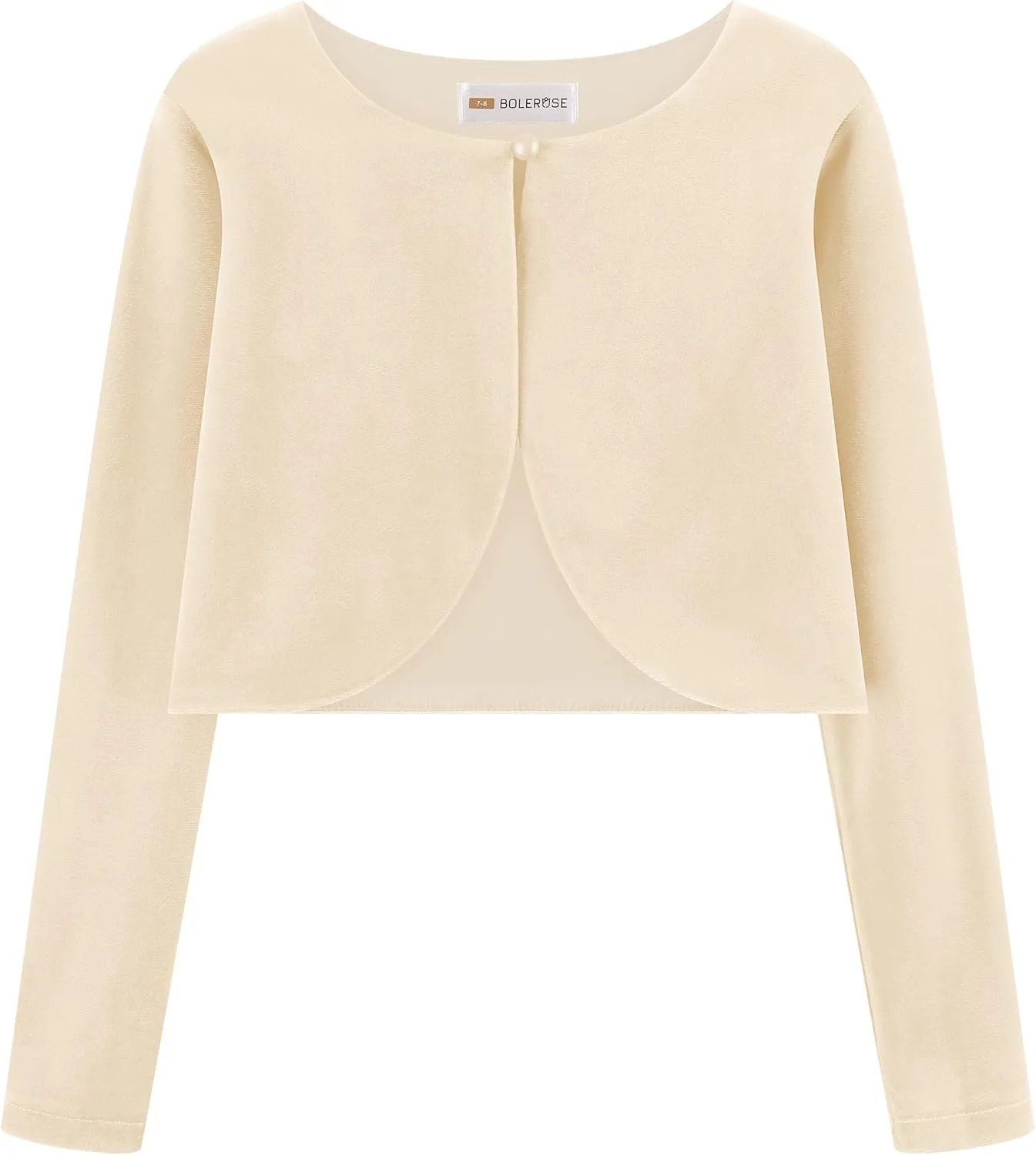 BOLEROSE Girls Long Sleeve Velvet Childrens Kids Sweater Bolero Shrug
