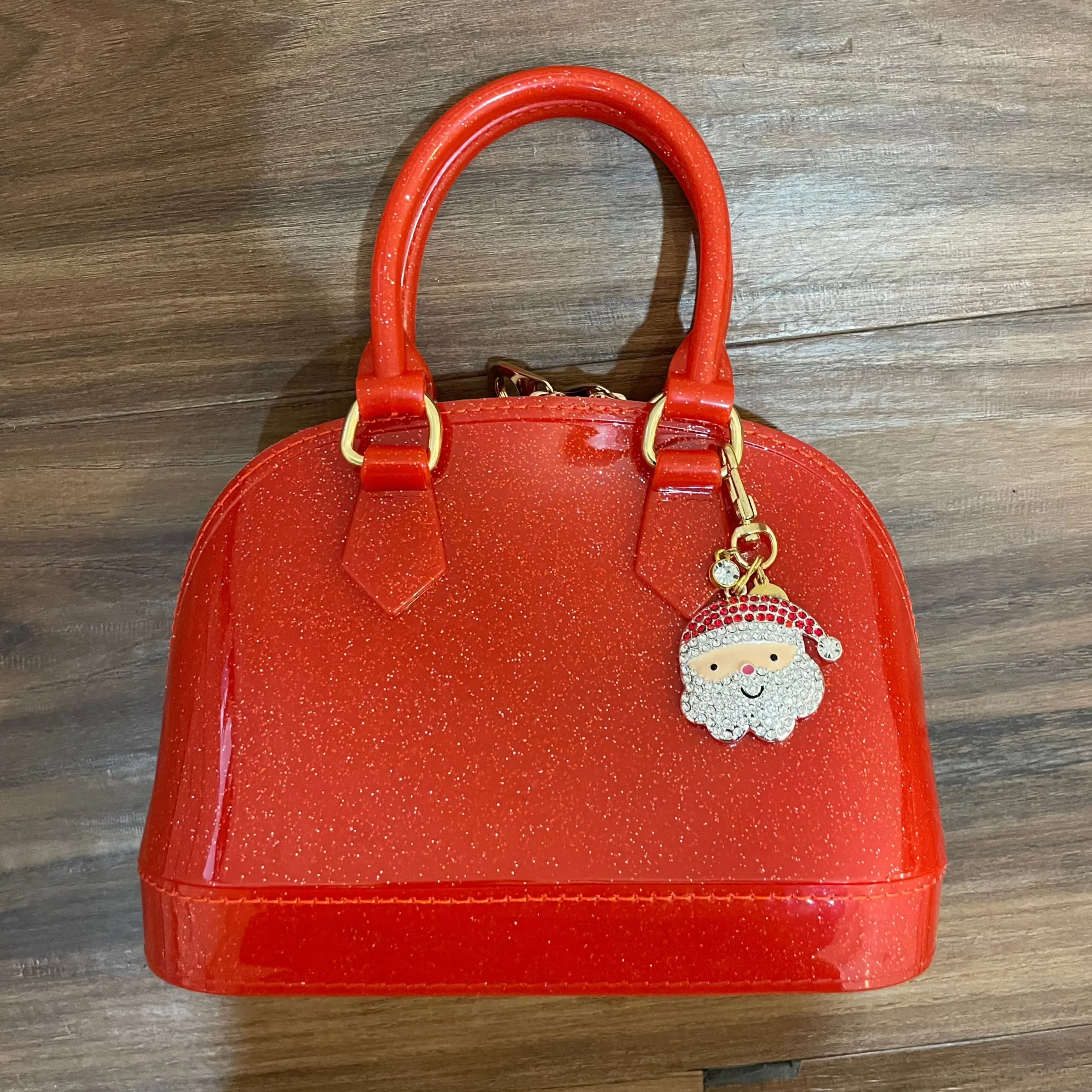 Cate Red Sparkle w/Santa Charm