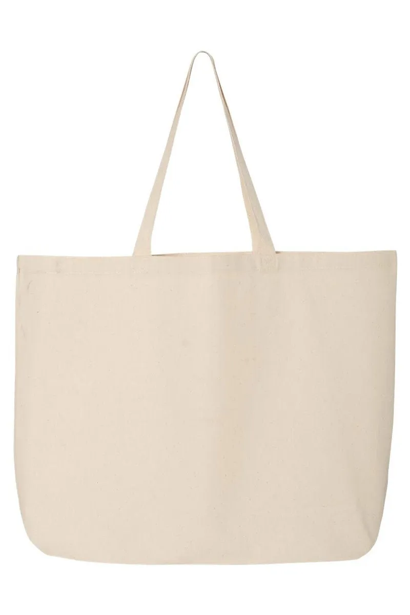 Circle Trees Christmas Cheer Canvas Jumbo Tote