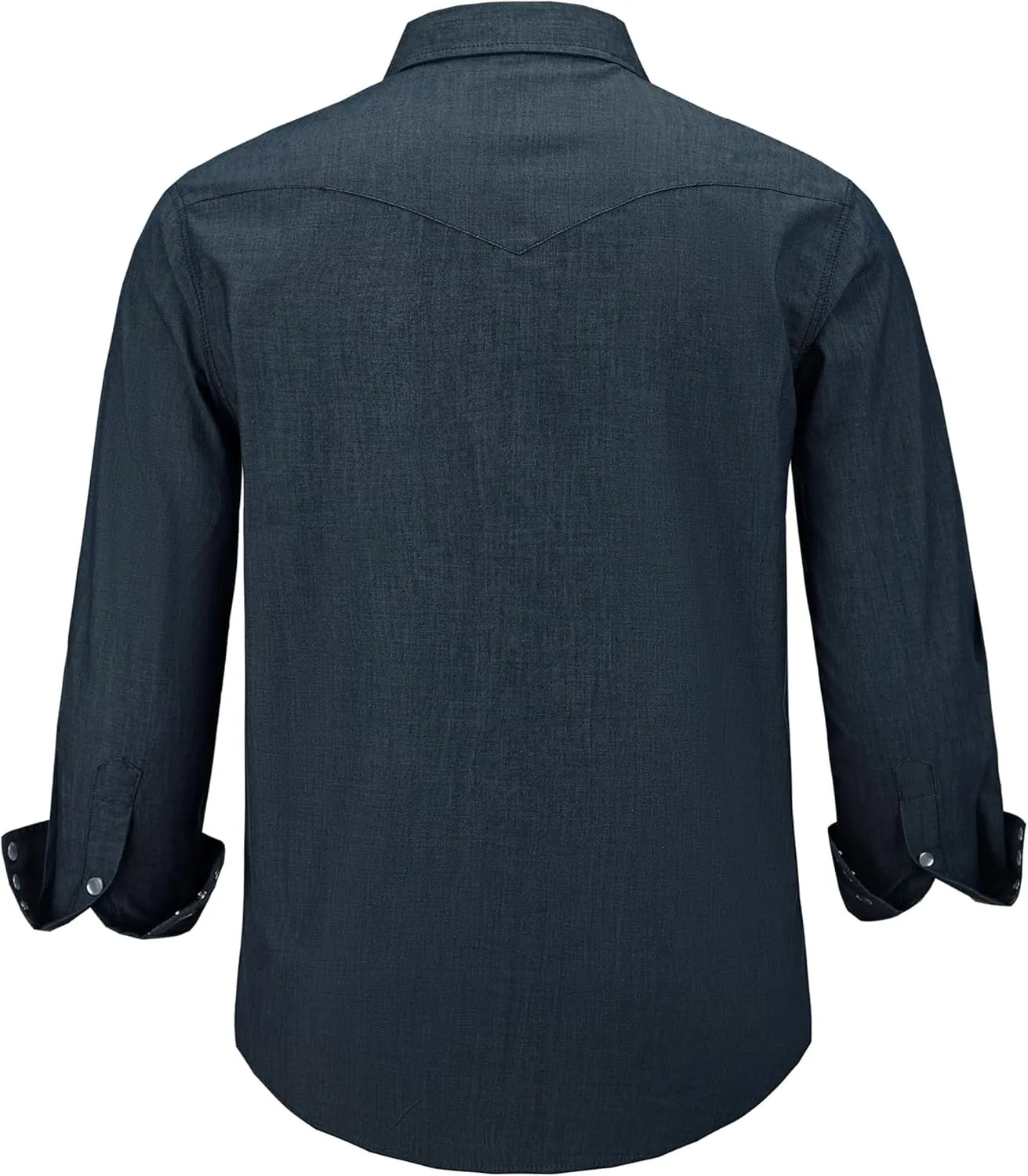 COEVALS CLUB Men's Denim Western Cowboy Pearl Snap Casual Button Down Up Dress Long Sleeve Soild Work Shirts