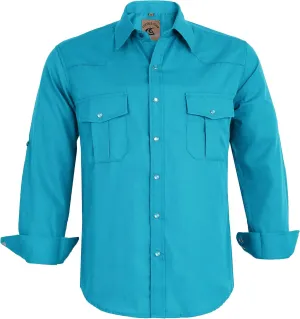 COEVALS CLUB Men's Western Cowboy Long Sleeve Pearl Snap Casual Work Shirts