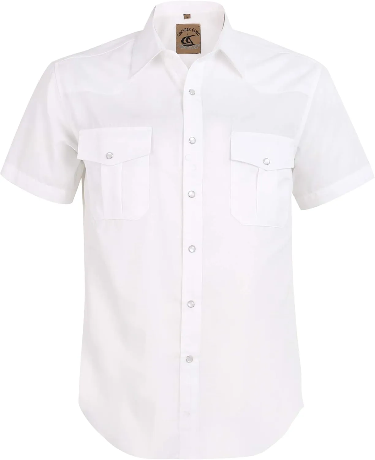 COEVALS CLUB Men's Western Cowboy Short Sleeve Pearl Snap Casual Plaid Work Shirts