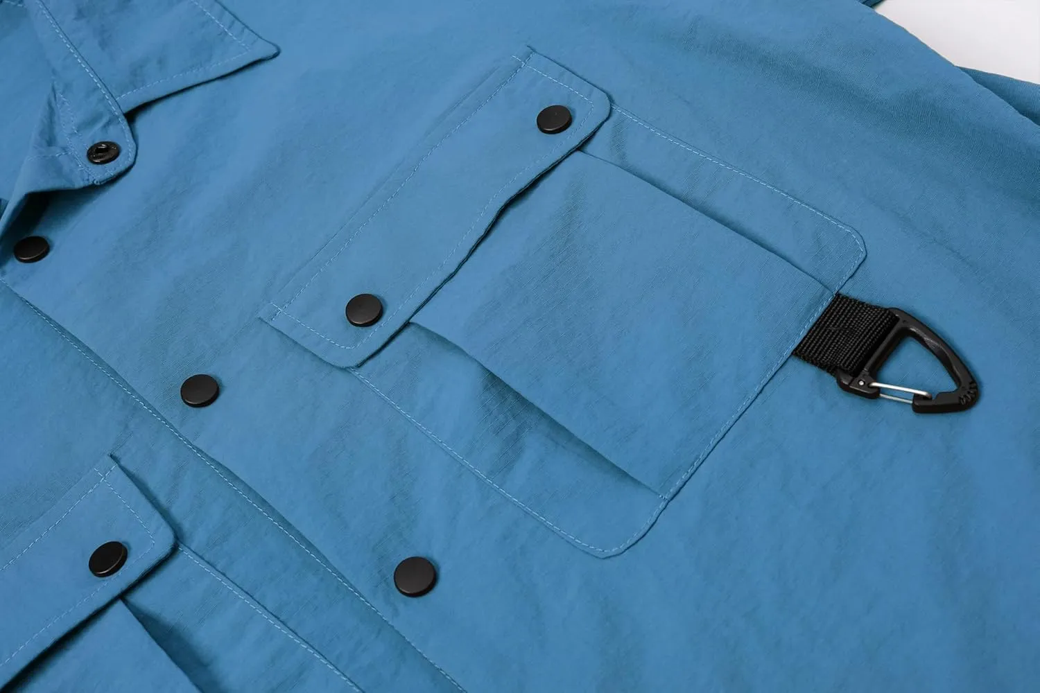Cromoncent Men's Western Snap Short Sleeve Shirt Casual Two Pockets Quick Dry Waterproof Work Shirts
