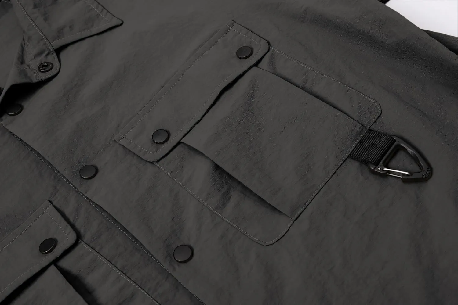 Cromoncent Men's Western Snap Short Sleeve Shirt Casual Two Pockets Quick Dry Waterproof Work Shirts