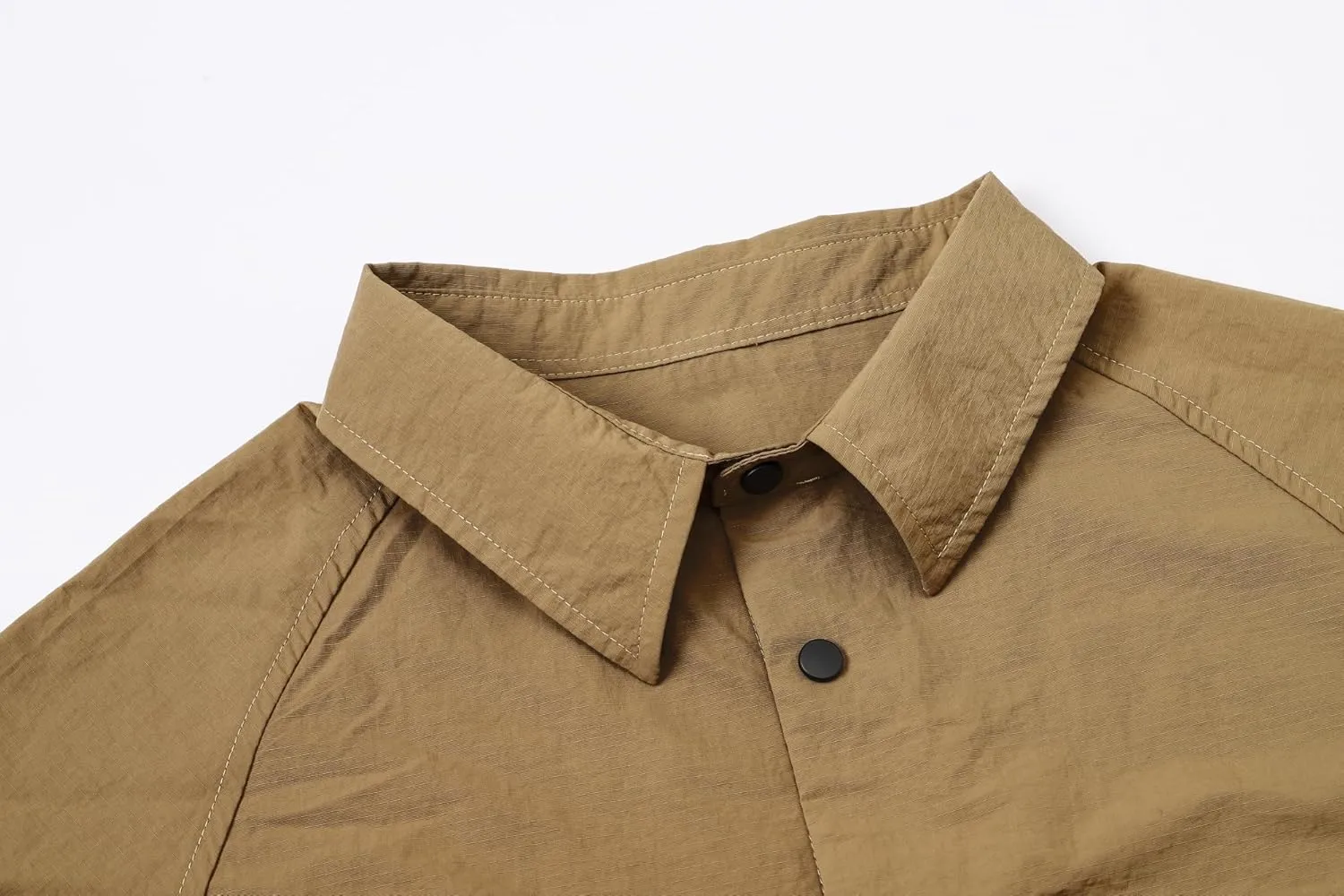 Cromoncent Men's Western Snap Short Sleeve Shirt Casual Two Pockets Quick Dry Waterproof Work Shirts