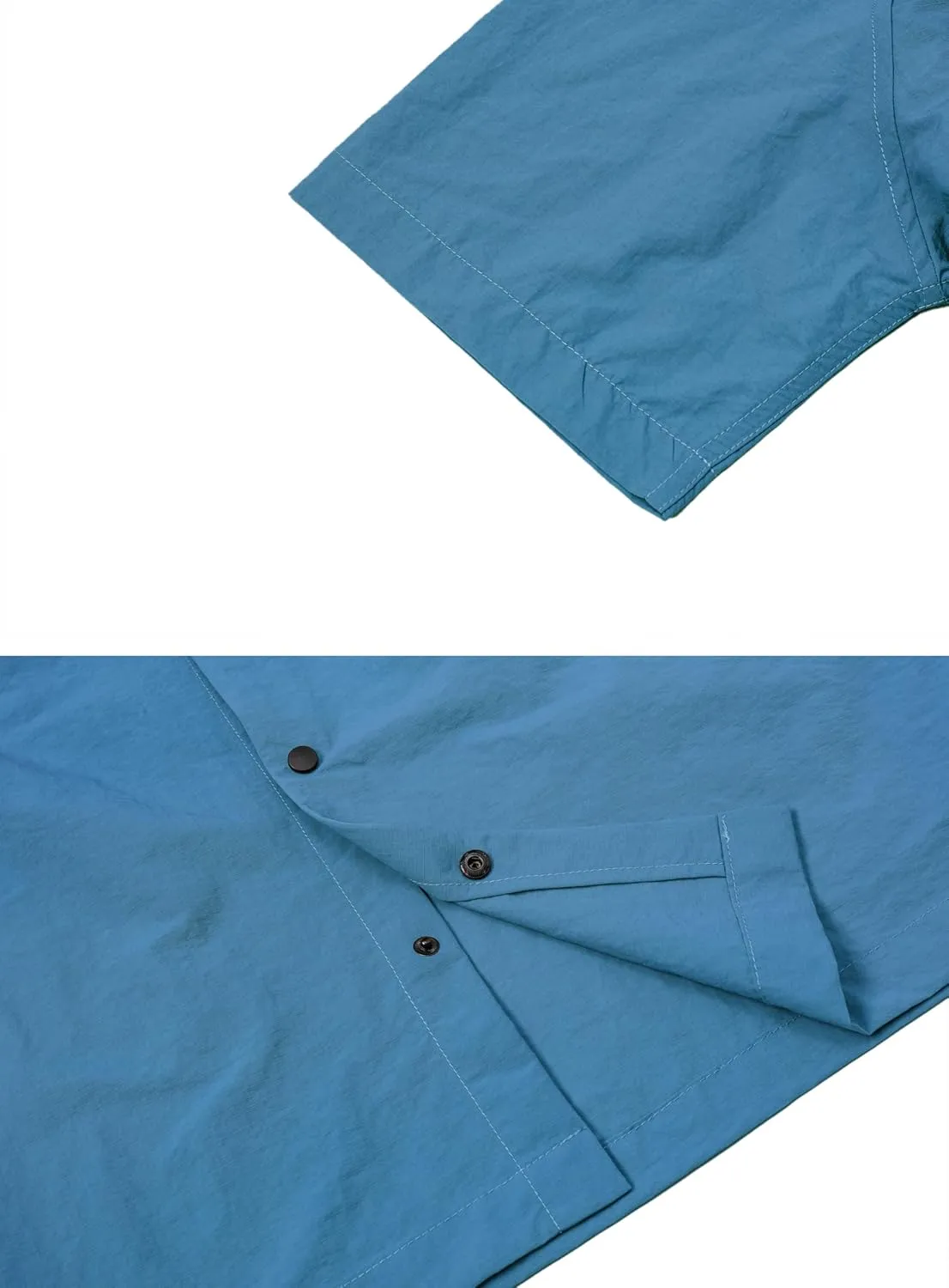 Cromoncent Men's Western Snap Short Sleeve Shirt Casual Two Pockets Quick Dry Waterproof Work Shirts