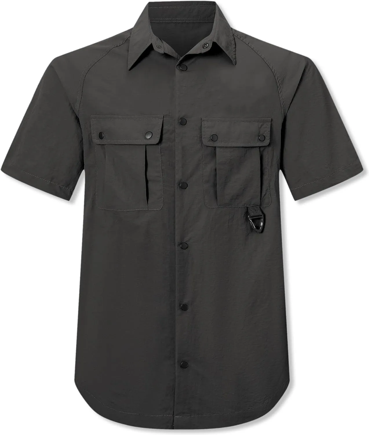 Cromoncent Men's Western Snap Short Sleeve Shirt Casual Two Pockets Quick Dry Waterproof Work Shirts
