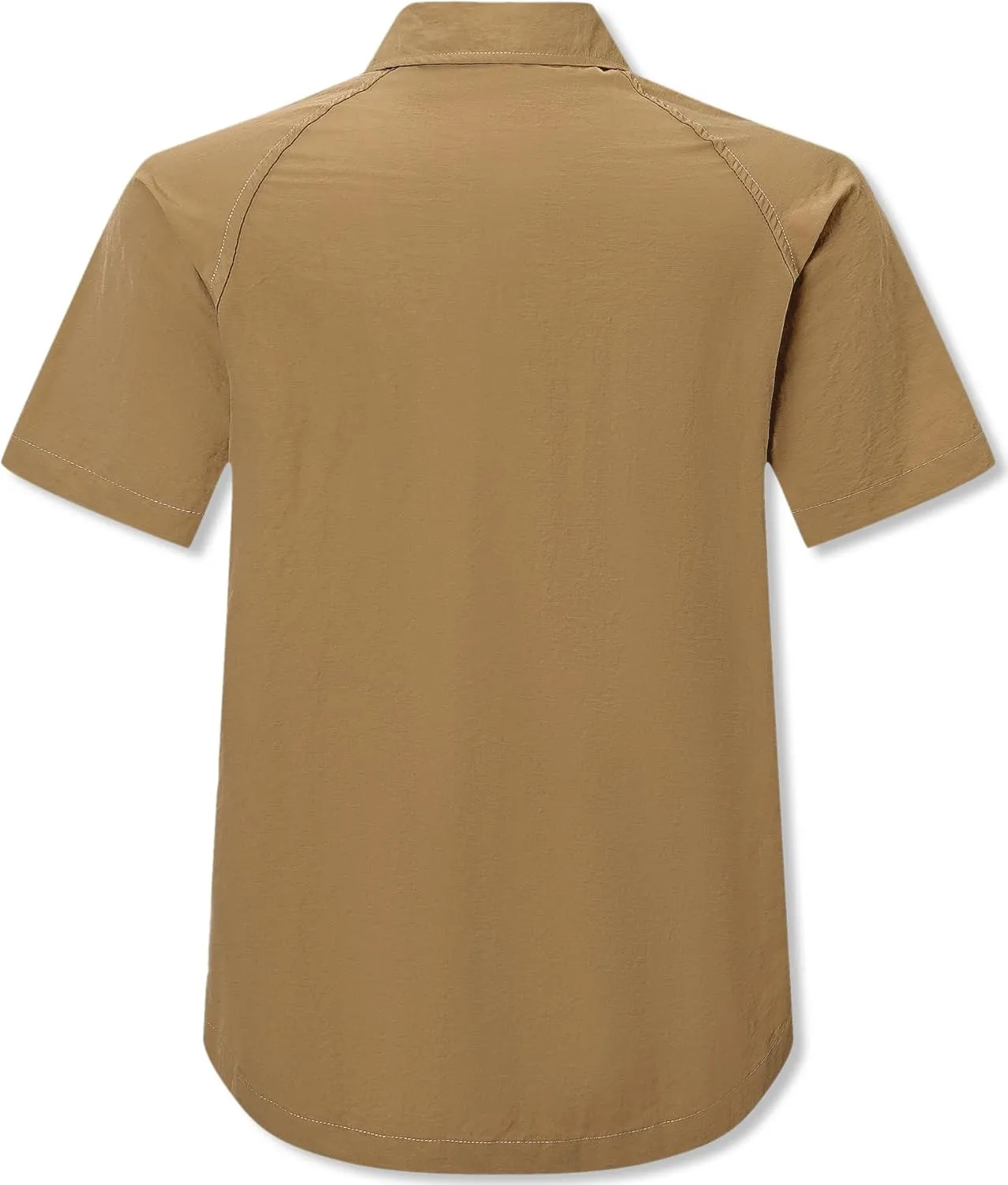 Cromoncent Men's Western Snap Short Sleeve Shirt Casual Two Pockets Quick Dry Waterproof Work Shirts