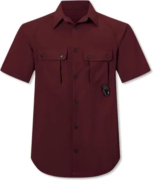 Cromoncent Men's Western Snap Short Sleeve Shirt Casual Two Pockets Quick Dry Waterproof Work Shirts