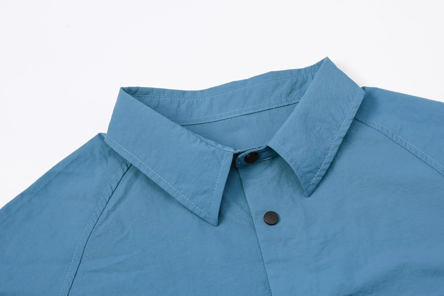 Cromoncent Men's Western Snap Short Sleeve Shirt Casual Two Pockets Quick Dry Waterproof Work Shirts