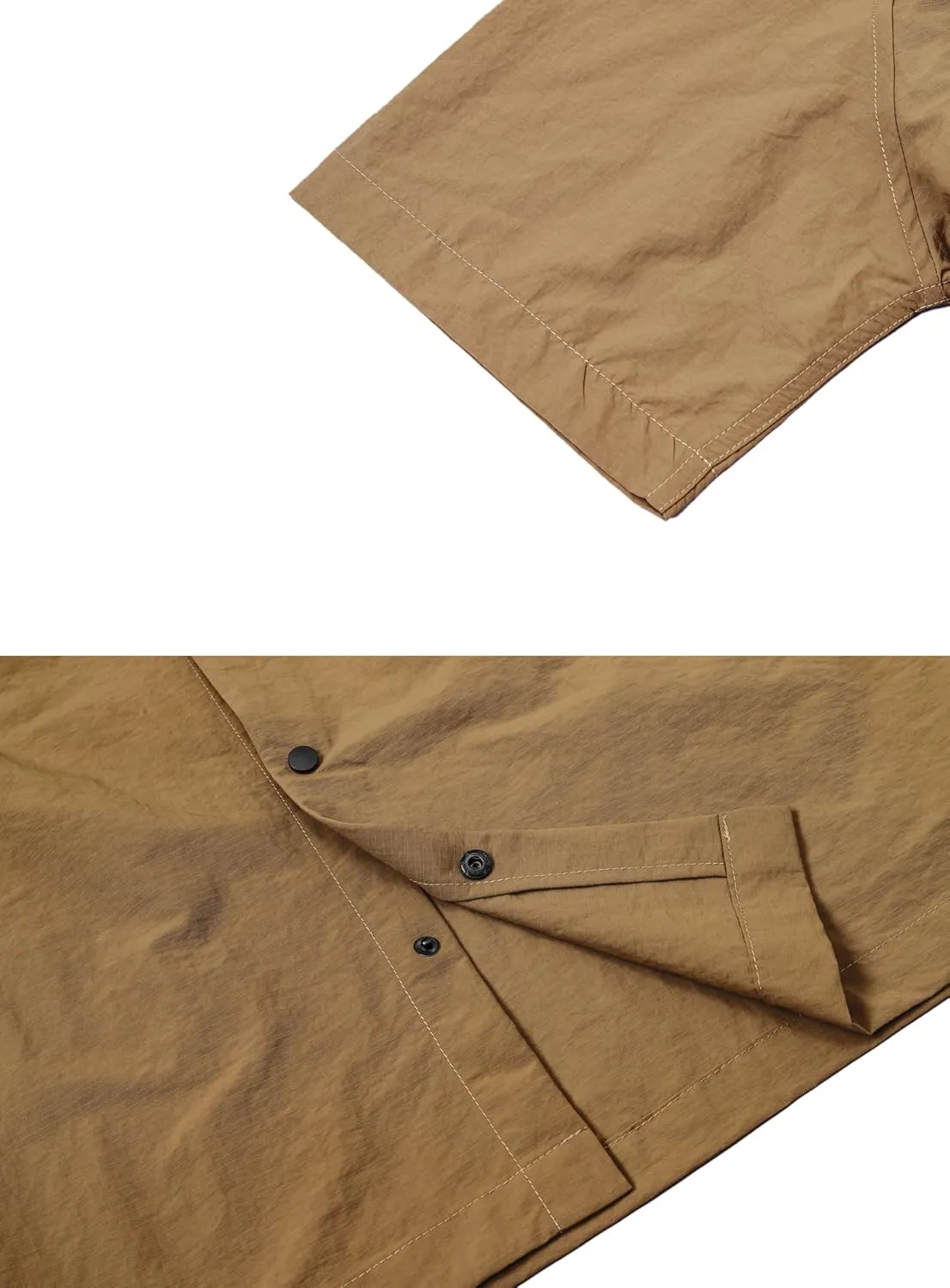 Cromoncent Men's Western Snap Short Sleeve Shirt Casual Two Pockets Quick Dry Waterproof Work Shirts