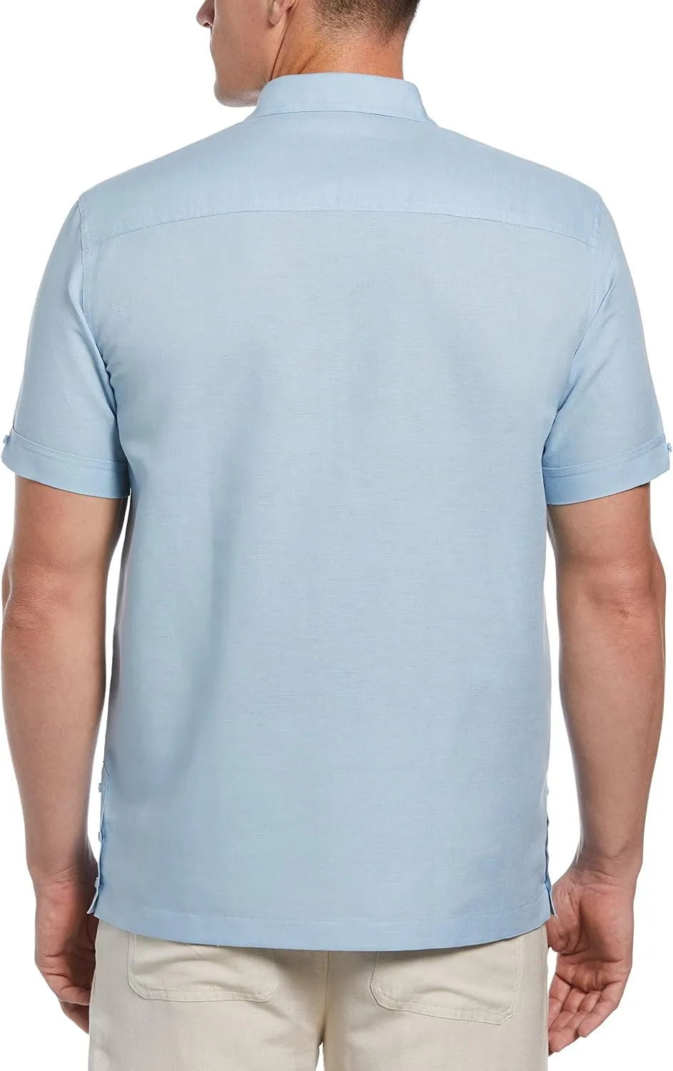 Cubavera Men's Linen Blend Tonal Embroidery Short Sleeve Guayabera Shirt