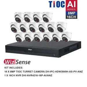 Dahua TIOC 8MP Surveillance Kit 16 Channel NVR, DH-K81616TIOC