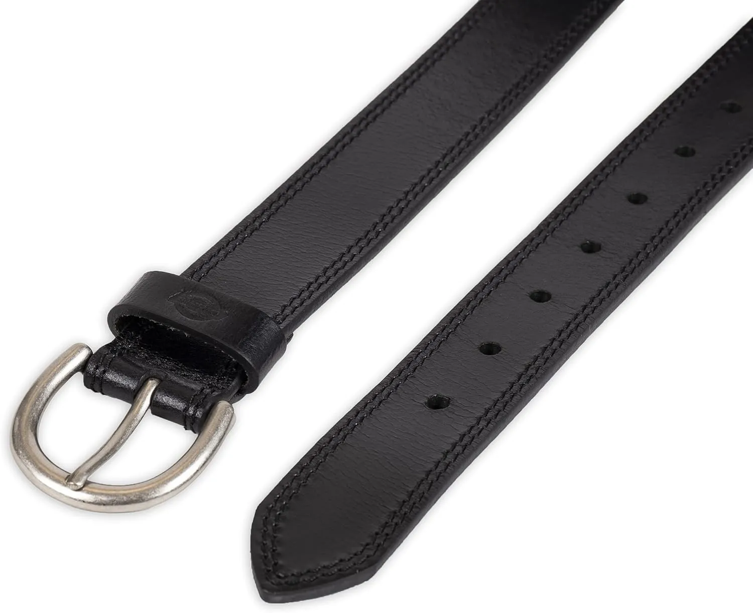 Dickies Women's Casual Leather Jean Workwear Belt with Round Harness Buckle