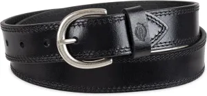 Dickies Women's Casual Leather Jean Workwear Belt with Round Harness Buckle