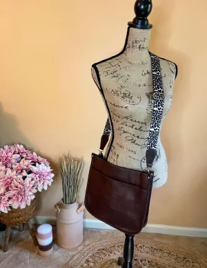 Fanfare Faux Leather Crossbody - Brown