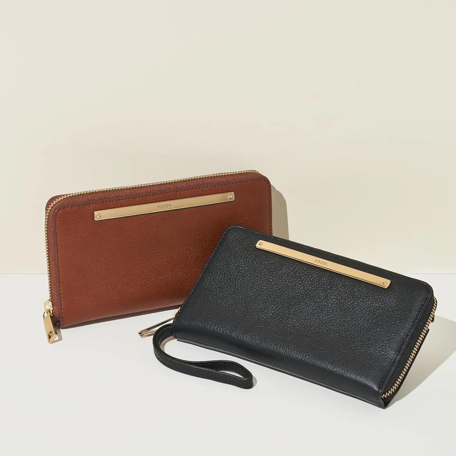 Fossil Women's Liza Leather Zip Around Clutch Wallet with Wristlet Strap