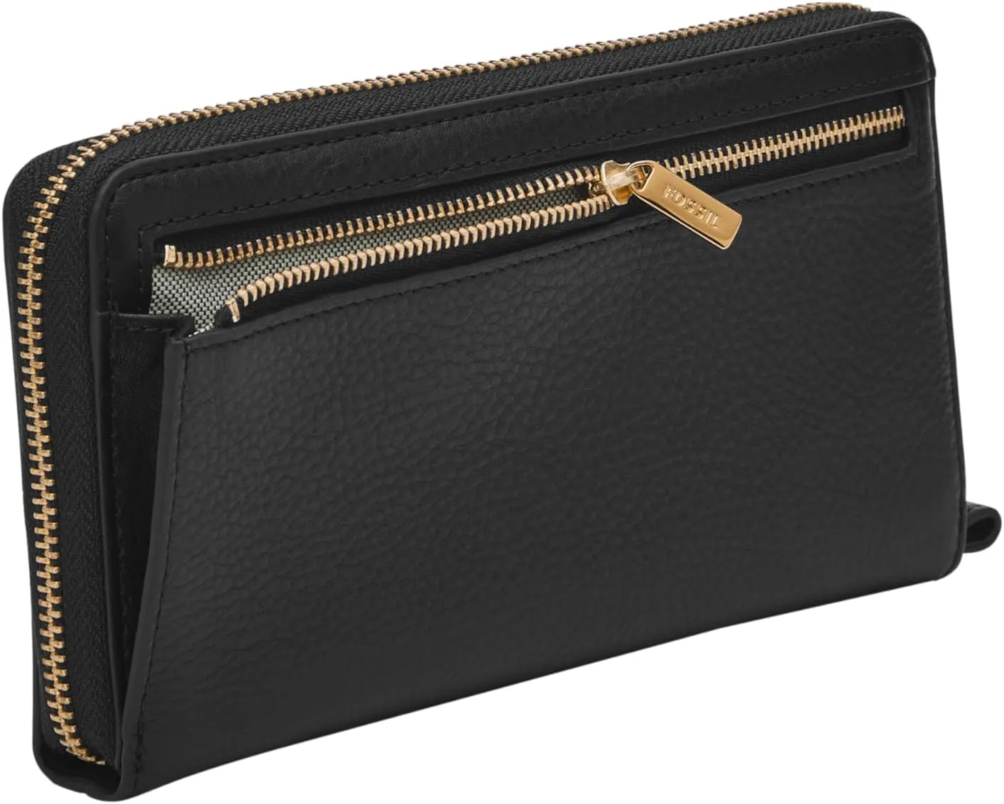 Fossil Women's Liza Leather Zip Around Clutch Wallet with Wristlet Strap
