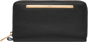 Fossil Women's Liza Leather Zip Around Clutch Wallet with Wristlet Strap