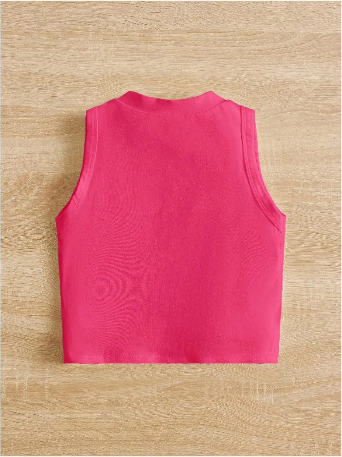 Girl's Glitter Heart Print Tank Top Sleeveless Crew Neck Loose Fit Casual Shirts