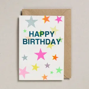 Happy Birthday Multi Stars Riso Card