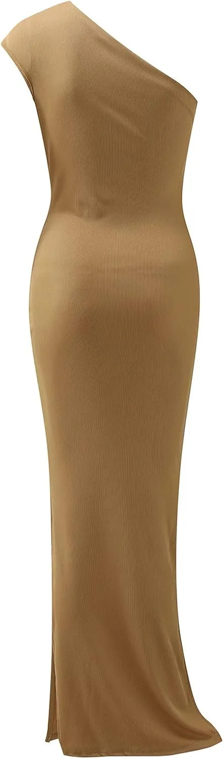 HGOOGY Plus Size Summer Dresses Oversized Women Sexy Dress One Off Shoulder Sleeveless Dress Cotton Midi Dress