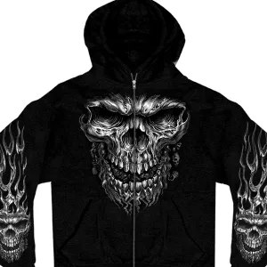 Hot Leathers Men's Shredder Skull Hooded Sweatshirt